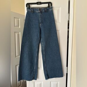 Zara Wide-Leg Blue Denim Jeans